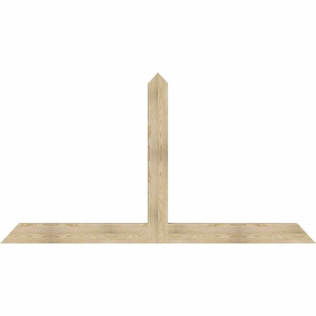 Ekena Millwork Portland Rough Sawn Timber Gable Bracket, Douglas Fir, 96"W x 52"H x 4"D x 6"F, 13/12 Pitch GBW096X52X0406POR00RDF